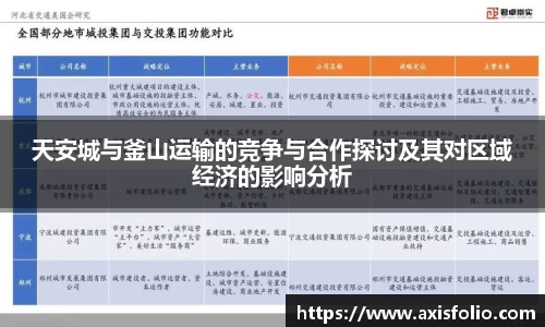天安城与釜山运输的竞争与合作探讨及其对区域经济的影响分析